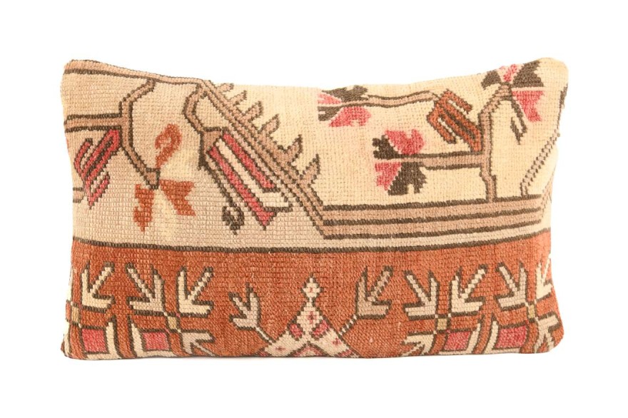 Terra-Cotta Ethnic Anatolian Rectangle Vintage Pillow 504-13