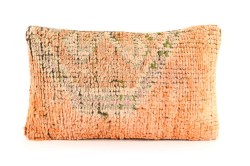 Terra-Cotta, Green Ethnic Anatolian Rectangle Vintage Pillow 504-2