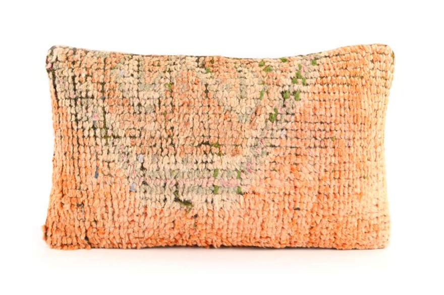 Terra-Cotta, Green Ethnic Anatolian Rectangle Vintage Pillow 504-2