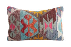 Colorful Ethnic Anatolian Square Killim Pillow 505-13