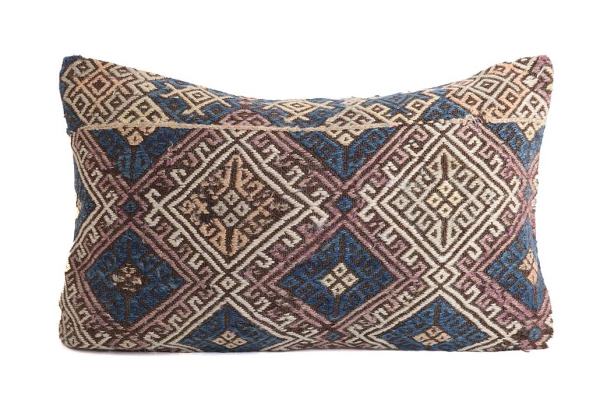 Brown, Beige Ethnic Anatolian Square Killim Pillow 505-16