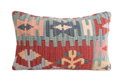 Colorful Ethnic Anatolian Square Killim Pillow 505-6