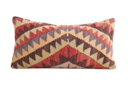 Colorful Ethnic Anatolian Square Killim Pillow 489-23