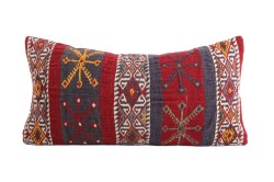 Light Bordeaux Ethnic Anatolian Square Killim Pillow 489-25