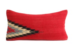 Red Ethnic Anatolian Square Killim Pillow 489-27