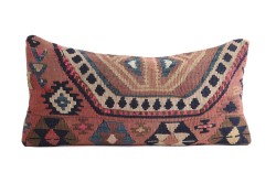 Brown Ethnic Anatolian Square Killim Pillow 489-28