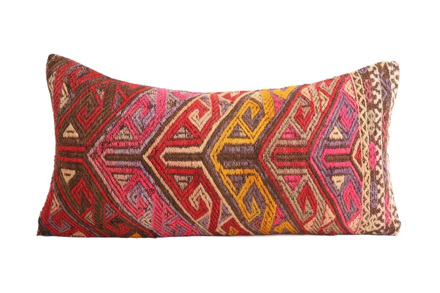 Burgundy Ethnic Anatolian Square Killim Pillow 489-29