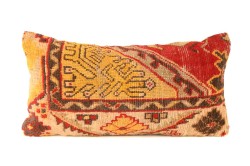 Mustard, Red Ethnic Anatolian Rectangle Vintage Pillow 490-13