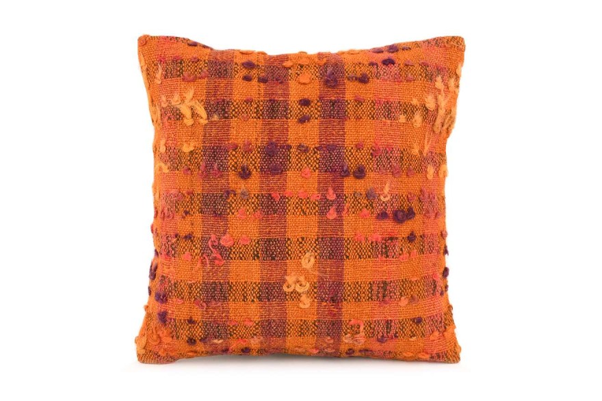 Orange Ethnic Anatolian Square Vintage Pillow 520-11