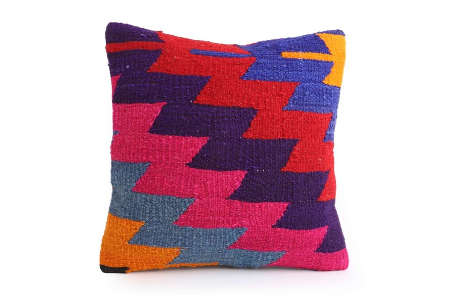 Colorful Ethnic Anatolian Square Killim Pillow 491-10