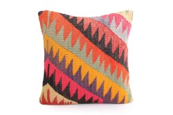 Colorful Ethnic Anatolian Square Killim Pillow 491-18