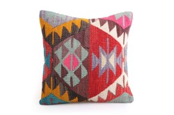 Colorful Ethnic Anatolian Square Killim Pillow 491-19