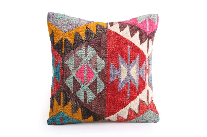 Colorful Ethnic Anatolian Square Killim Pillow 491-19