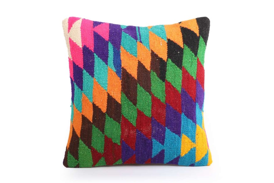 Colorful Ethnic Anatolian Square Killim Pillow 491-21