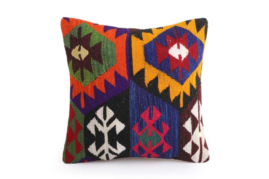 Colorful Ethnic Anatolian Square Killim Pillow 491-22