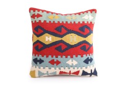 Colorful Ethnic Anatolian Square Killim Pillow 491-23