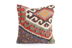 Colorful Ethnic Anatolian Square Killim Pillow 491-46