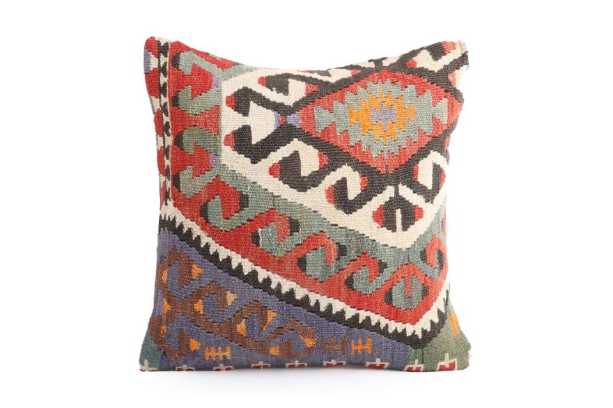 Colorful Ethnic Anatolian Square Killim Pillow 491-46