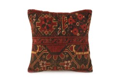 Burgundy, Brown Ethnic Anatolian Square Vintage Pillow 494-40