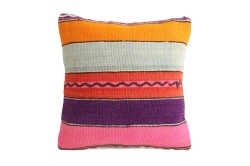 Colorful Ethnic Anatolian Square Killim Pillow 495-11