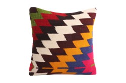 Colorful Ethnic Anatolian Square Killim Pillow 495-15