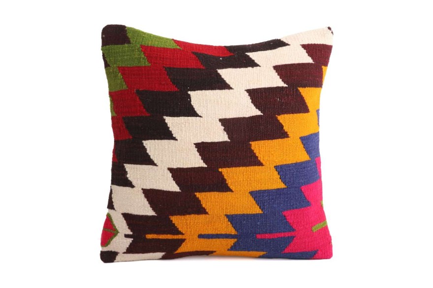 Colorful Ethnic Anatolian Square Killim Pillow 495-15