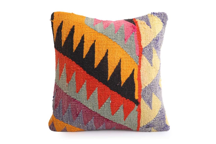 Colorful Ethnic Anatolian Square Killim Pillow 495-26