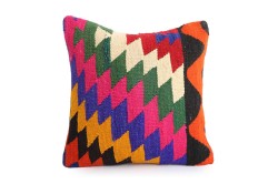 Colorful Ethnic Anatolian Square Killim Pillow 495-32