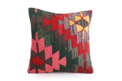 Colorful Ethnic Anatolian Square Killim Pillow 495-41