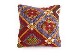 Board, Lilac Ethnic Anatolian Square Killim Pillow 495-42