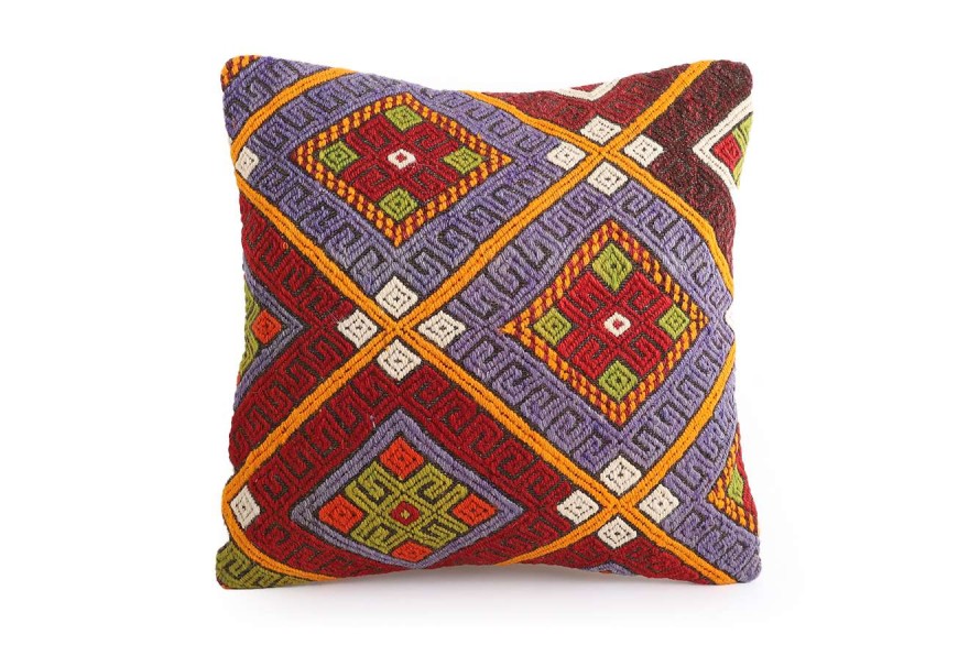 Board, Lilac Ethnic Anatolian Square Killim Pillow 495-42