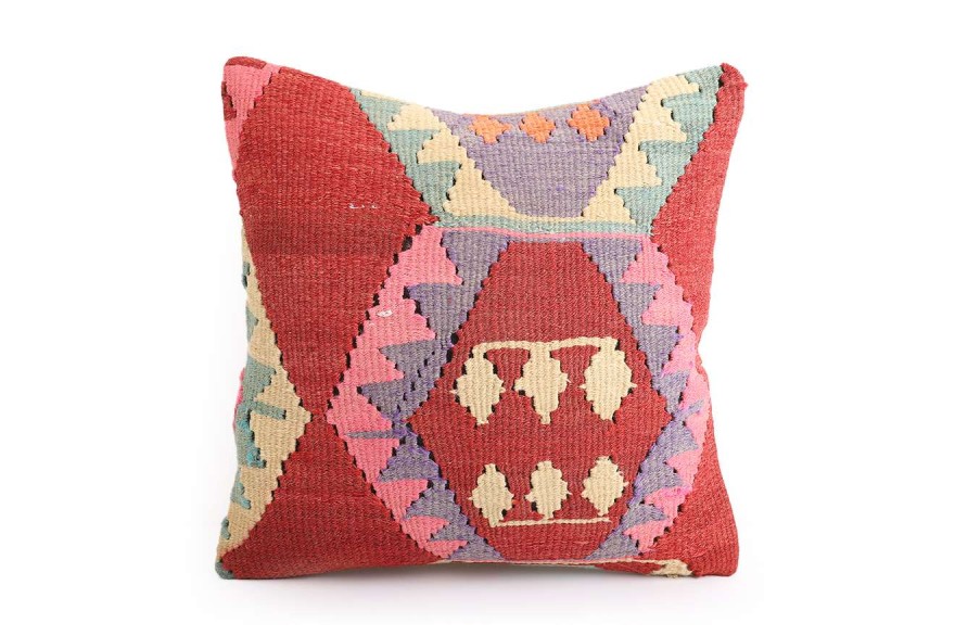 Colorful Ethnic Anatolian Square Killim Pillow 495-47