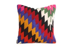 Colorful Ethnic Anatolian Square Killim Pillow 495-6