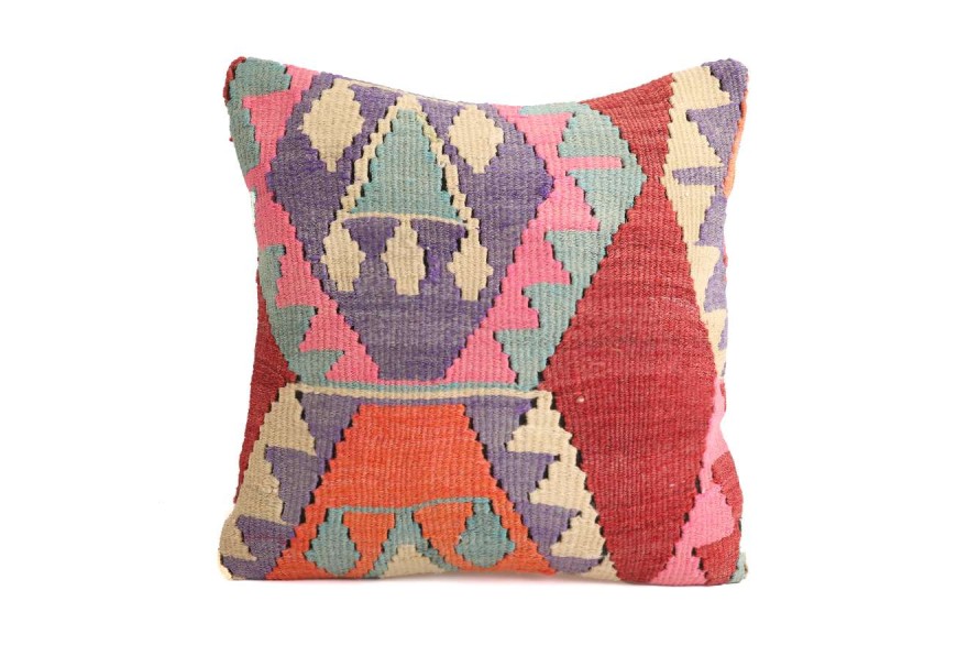 Colorful Ethnic Anatolian Square Killim Pillow 495-8