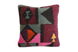 Colorful Ethnic Anatolian Square Killim Pillow 495-21