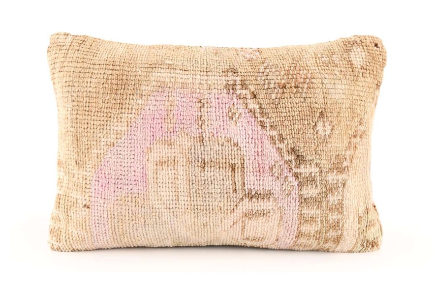 Powder Pink, Beige Ethnic Anatolian Rectangle Vintage Pillow 509-10