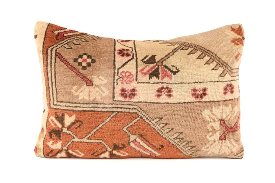 Cream, Terra-Cotta, Beige Ethnic Anatolian Rectangle Vintage Pillow 509-15