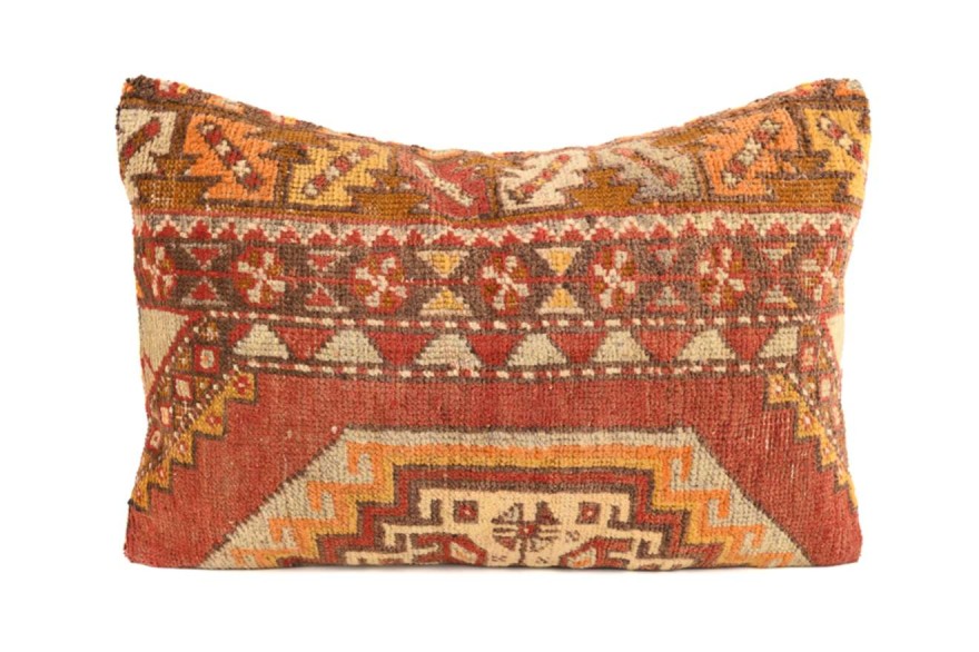 Terra-Cotta, Light Terra-Cotta Ethnic Anatolian Rectangle Vintage Pillow 509-17