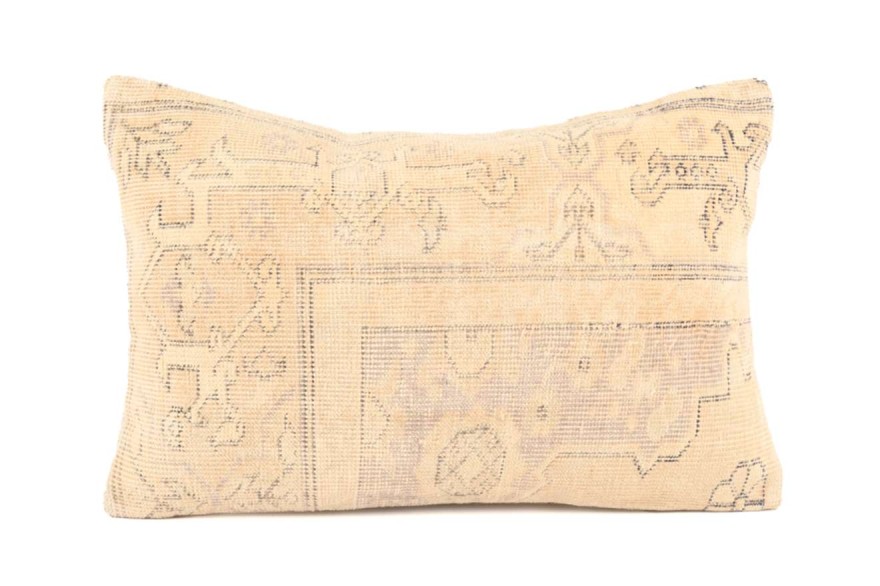 Cream Ethnic Anatolian Rectangle Vintage Pillow 509-40