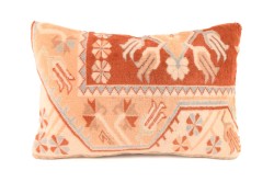 Terra-Cotta, Light Orange Ethnic Anatolian Rectangle Vintage Pillow 509-49