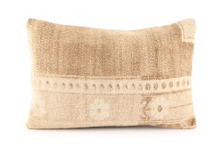 Cream, Beige Ethnic Anatolian Rectangle Vintage Pillow 509-9