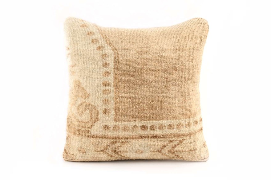 Cream Ethnic Anatolian Square Vintage Pillow 485-4