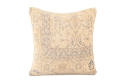 Cream, Baby Blue Ethnic Anatolian Square Vintage Pillow 515-19