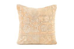 Cream Ethnic Anatolian Square Vintage Pillow 515-25