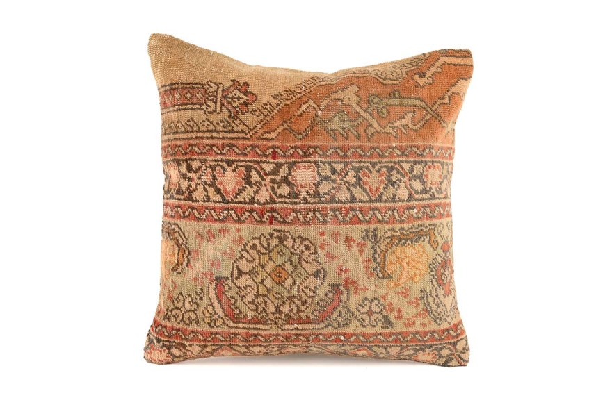 Light Brown Ethnic Anatolian Square Vintage Pillow 515-26