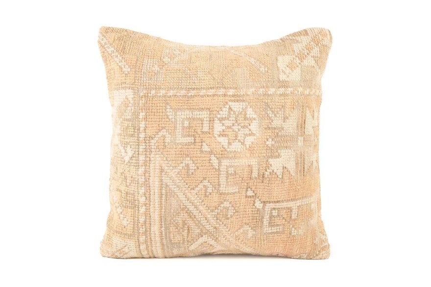 Cream Ethnic Anatolian Square Vintage Pillow 515-27