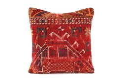 Red Ethnic Anatolian Square Vintage Pillow 515-33